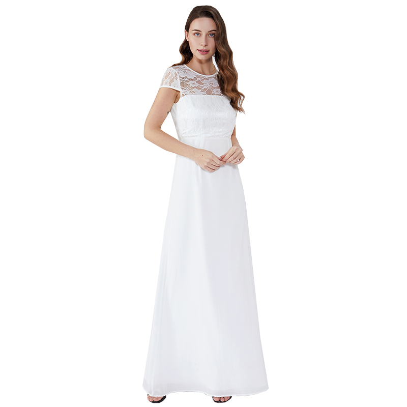 Läcka tillbaka Lace Evening 2019 Långa Kvinnor Kläder Vita Kappa Maxi Klänning JCGJ190315079