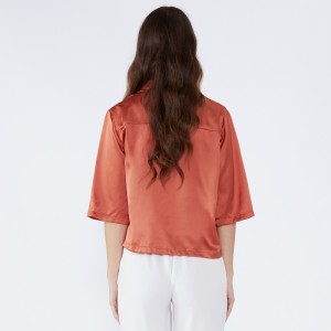 Normal Design Sheer Casual Damblus för Kvinna JCGJ190315020