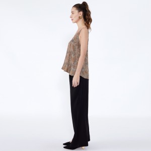 Senaste Design Loose Streetwear Dambyxa Black Coat Pant JSDJ2516