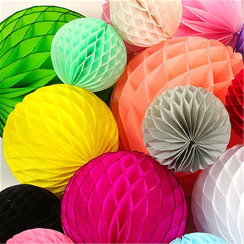 Party Decoration Sets Inklusive Pom Flower Round Tissue Paper Fan Färgglada Skuren till födelsedag