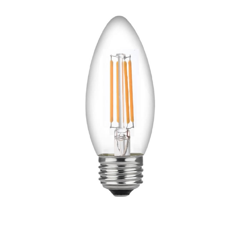 LED 60 Watt Candelabra Lampor Medium Base, Kandelabra Lampor, Dimmerbara Filament Clear 60 Watt LED Lampor (Används bara 4,5 Watt), C37 LED Glödlampor Lampor
