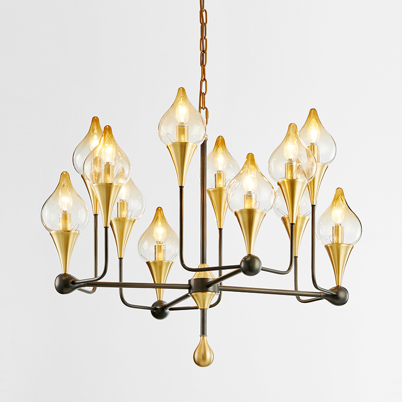 Nordic Modern Creative Iron Personality Glass ljuskrona