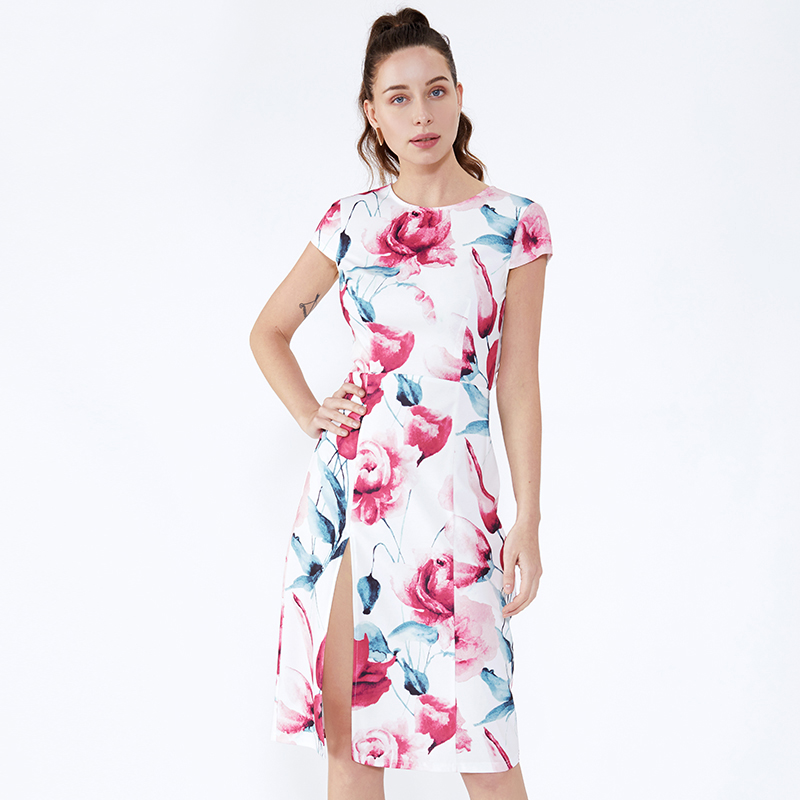 Split New Feeling Roupas Blomsträdda Kvinnor Sommarklänningar