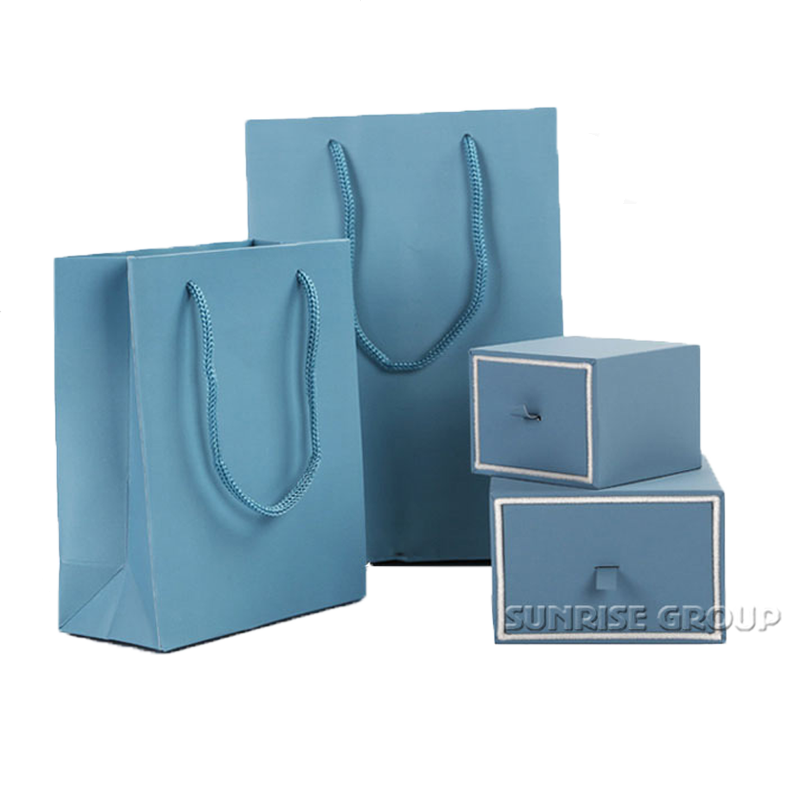 High-end Custom Handgjord Ring Packaging Smycken Papperskorg med handtag