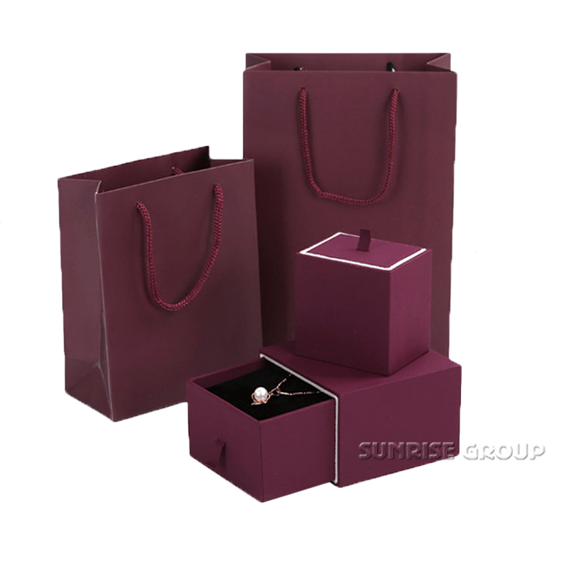 High-end Custom Handgjord Ring Packaging Smycken Papperskorg med handtag