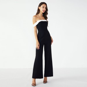 Sexiga Kvinnor Backless Färg Svart Ärmlös Jumpsuit