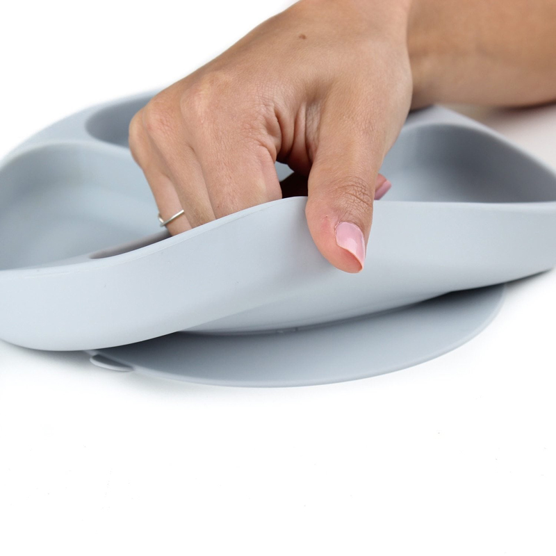 rund form mat betyg silikonplatta baby gummi middag tallrik grossist