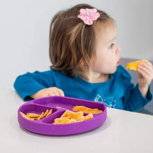 Mjuka Anti Skid Silicone Round Delade Baby Dinner Plates