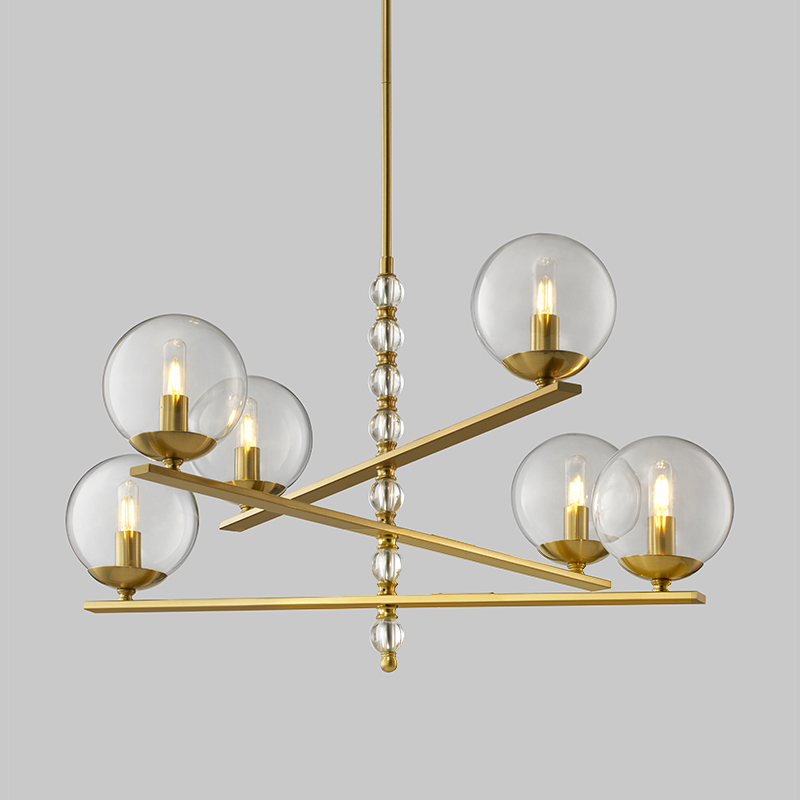 Modern Konst Design Vardagsrum Mode Glas Ball ljuskrona Km2131
