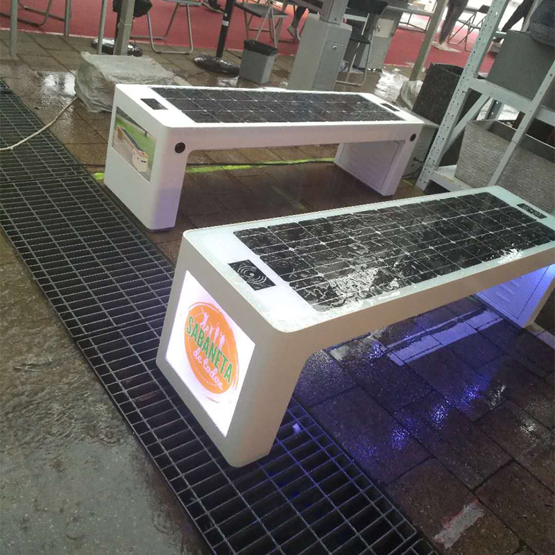 Modern Urban Design Utomhus Möbler LED Lampa Box Garden Street Bench Smart City Solar Product