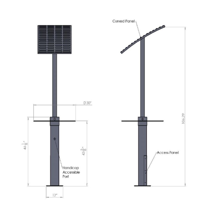 Solar Power Outdoor Intelligent Reklam Mobiltelefon Laddningsstation för Mobil