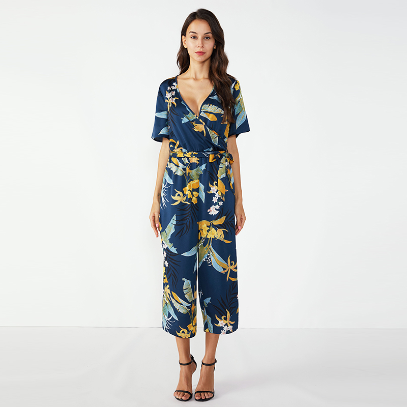 Dam Custom Made One Piece Chiffon Jumpsuit Floral