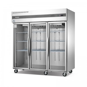 Upprätt full rostfritt stål lyx displaycase kylskåp