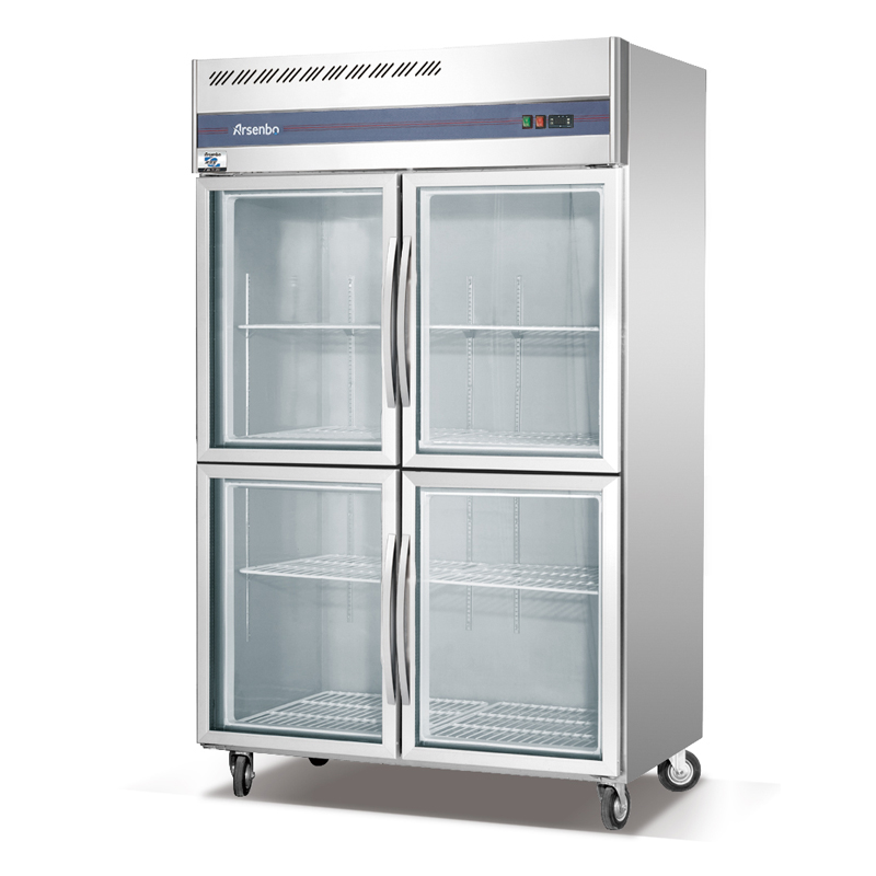 GNT upprätt komplett rostfritt stål displaydisplay kylskåp