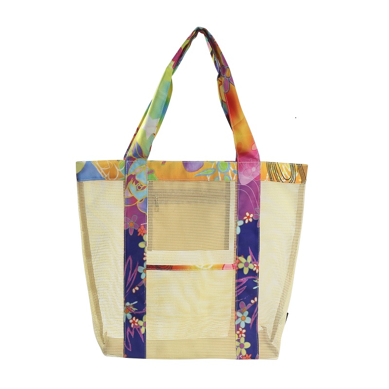 Partihandel reklam anpassad PVC mesh shopper väska