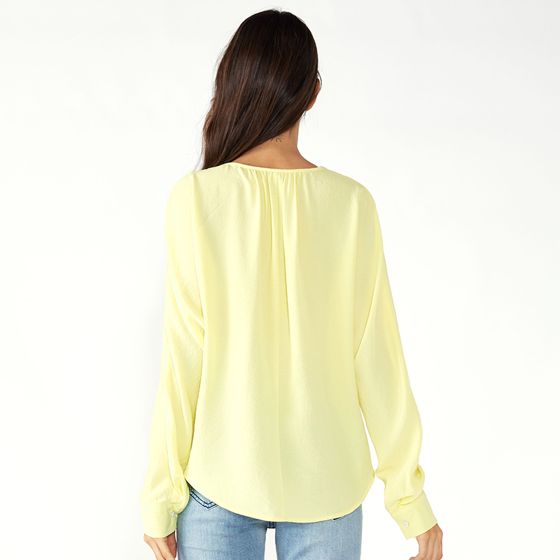 Långärmad kontors kvinna Spring Ladies Chiffon Toppar