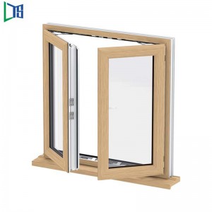 Aluminiumramglasrör Casement Windows med Ouside Opeing Swing Windows med Pulverbeläggning Ytbehandling