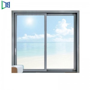 Pulverlackering Kontorsäkerhetslås Champagne Färg Vertikal Ram Glas Aluminium Glidande Fönster från Kina