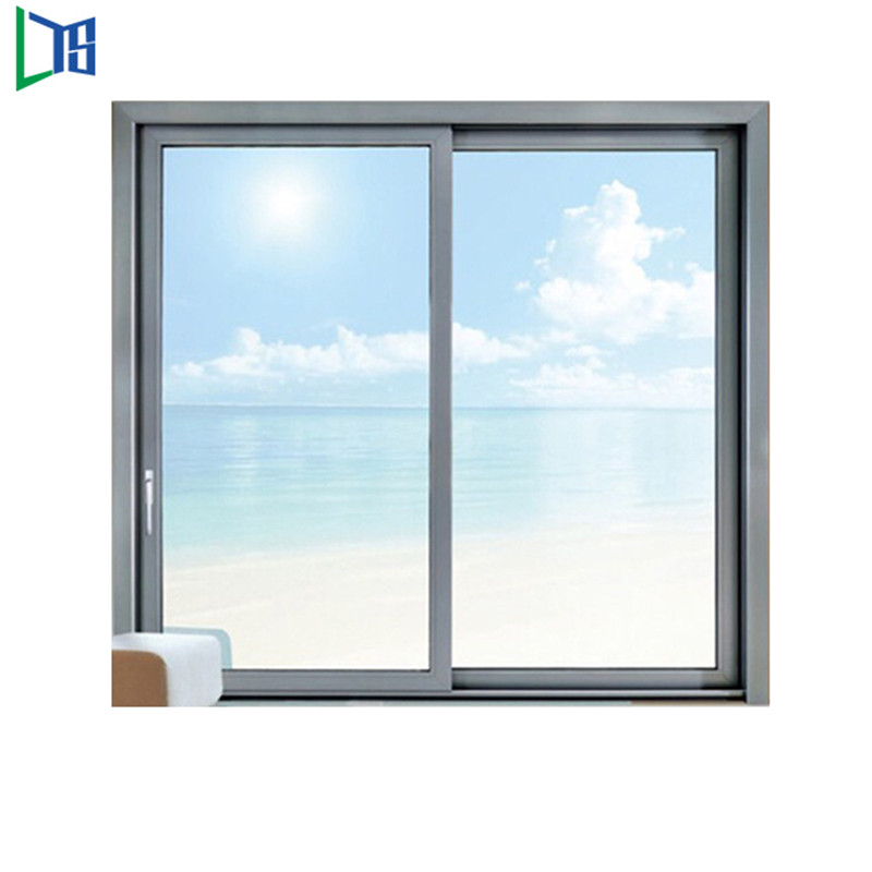 Pulverlackering Kontorsäkerhetslås Champagne Färg Vertikal Ram Glas Aluminium Glidande Fönster från Kina
