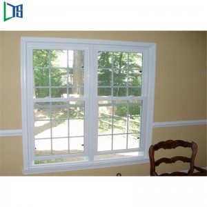 Pulverlackering Kontorsäkerhetslås Champagne Färg Vertikal Ram Glas Aluminium Glidande Fönster från Kina Tillverkare