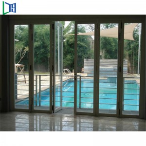 Kina Factory Produce Aluminium Alloy Bi-Fold Dörrar Hinged Bi Folding Dörr för Commercial Grade Building