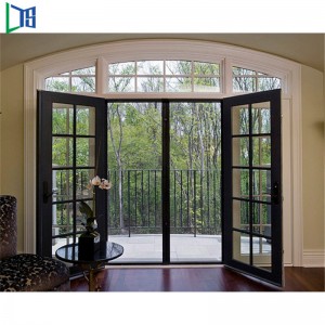 Aluminium Glass Swing Door Design Malaysia Aluminium Casement Swing Dörr med Dubbelglas Glaspulver eller träkorn Slutförd