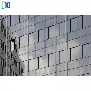 Isolerande dubbelglas Semi Synlig Ram Aluminium Gardin Vägg För Kommersiell Grad