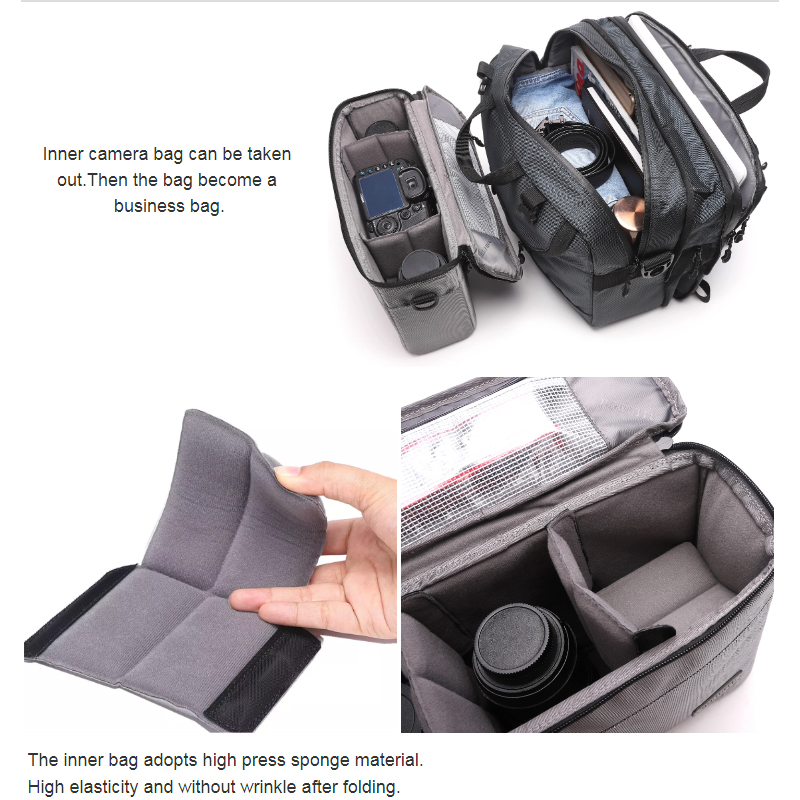 BRTMH200 Diat Professional nylon vattentät kamera ryggsäck business laptop dubbel axel ryggsäck