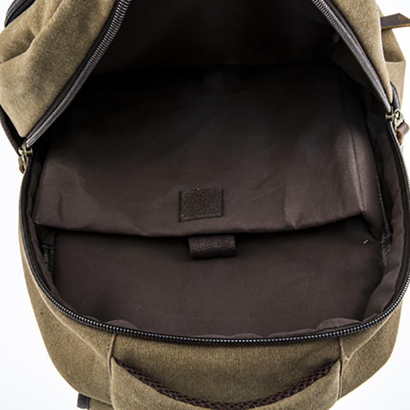 17SC-6455D Välkommen OEM 15 års fabriks miljövänlig, hållbar människa, mjuk khaki-kanvas ryggsäck