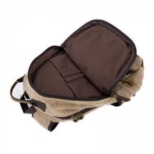19SC-7748D OEM mjukt mode ryggsäck bärbar dator, äkta läder + dukmaterial, datorväska företag bärbar ryggsäck