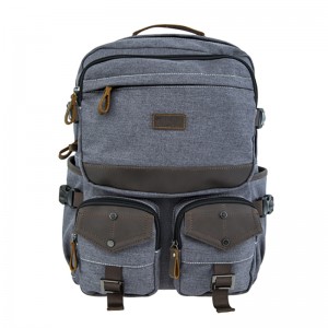 18SC-6890D HOT SALE design Läder trim duk backpack vintage väska pack ryggsäck guangzhou koreanska ryggsäck för tonåringar