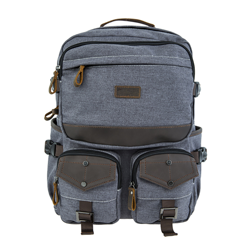 18SC-6890D HOT SALE design Läder trim duk backpack vintage väska pack ryggsäck guangzhou koreanska ryggsäck för tonåringar