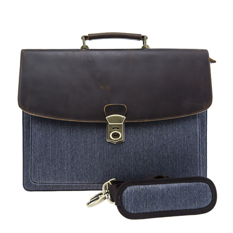 17SG-6552D Vintage cow läder verkställande portfölj, äkta läder business konferens fil axelväska
