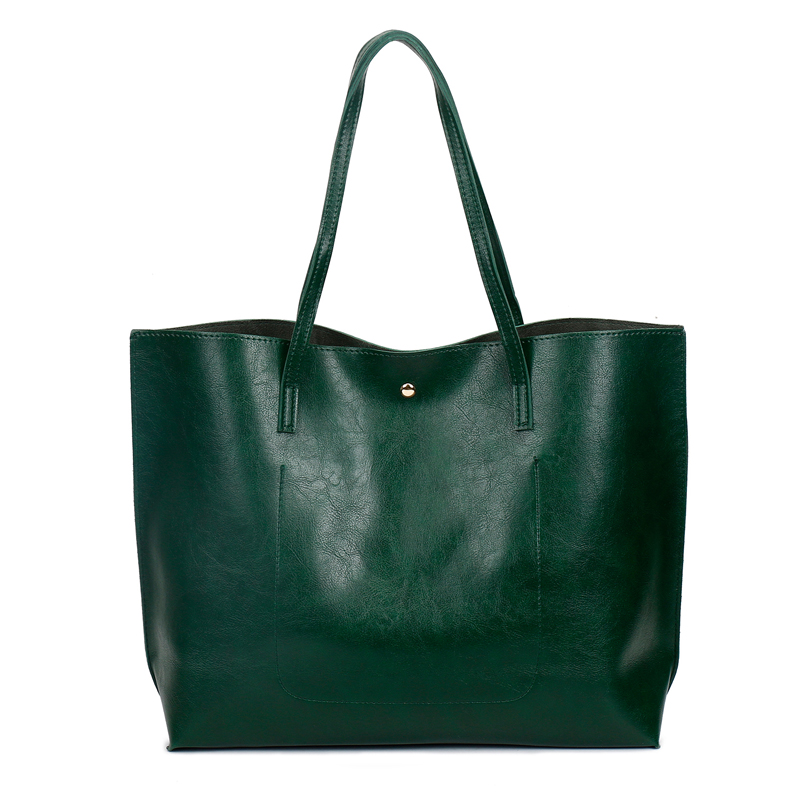 HD0823 - Aliexpress Hot Sales Grön PU läder Dam Mode Shopping Tygväska