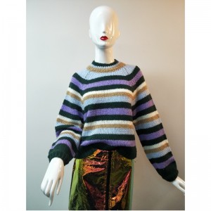 STRIPED RUND-NECK DAD SWEATER RLWS0009F