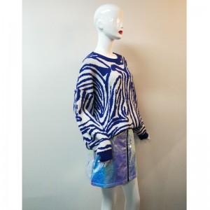 LADIES BLÅ SWIRL PRINT JUMPER RLWS0011F