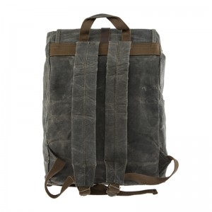18SC-6773M Vattentålig Högkvalitativ Vintage Travel Ryggsäck Waxed Canvas Ryggsäck grossist med många fickor