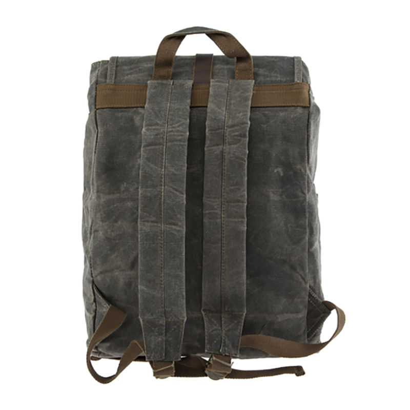 18SC-6773M Vattentålig Högkvalitativ Vintage Travel Ryggsäck Waxed Canvas Ryggsäck grossist med många fickor