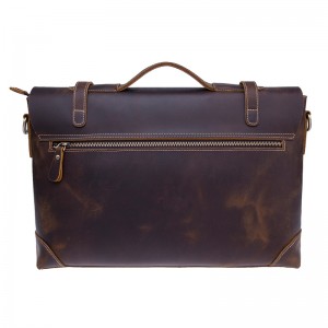 18SG-7296F Högkvalitativ äkta ko leather läder handväska business messenger väska