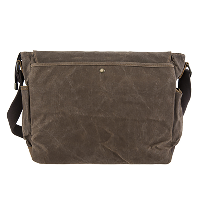 18SC-6774M Ny Crazy Horse Läder med Canvas Retro Messenger Bag Män Vattentät Kamera Väska Canvas Män Arbeta Messenger Bag