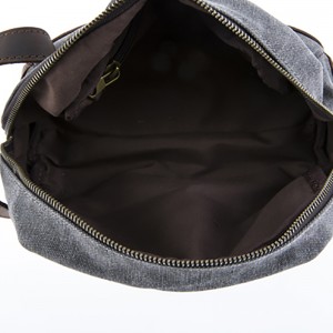 18SC-6777M fabriks ny design högkvalitativ kanfas reseparkör kosmetisk väska med galen häst läder trim