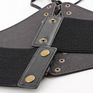 HD0823 - Anpassad PU-kombinerad elastisk midjebälte för kvinnor