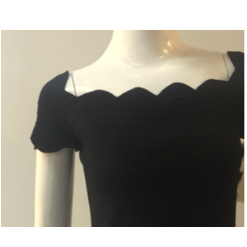 BLACK KNITTED MIDI DRESS JLWD0030