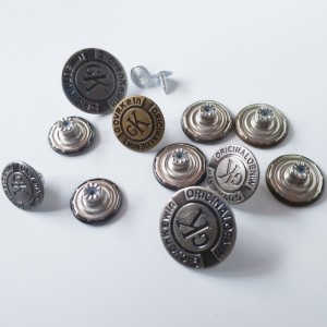 Anpassad mode tryckt rund metallknapp för jeans 10