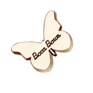 Mode fjärils knapp design plagg metall guld skaft knapp för tuck kam 13