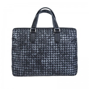 18SG-6816F båda sidorna använder tvåfärgs unik designvävad mansportal äkta läder