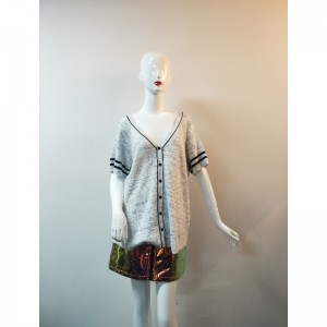 LIGHT GRAY V-HALS CARDIGAN RLWS0037F