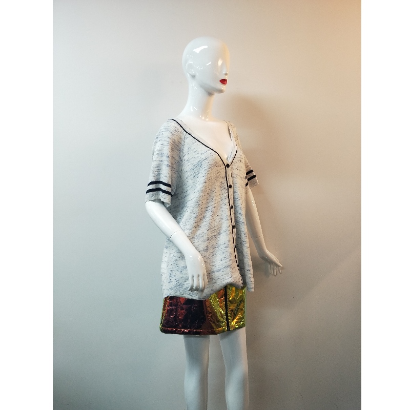 LIGHT GRAY V-HALS CARDIGAN RLWS0037F