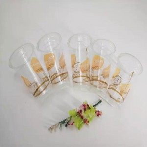 Matkvalitet 16oz Custom Plast Clear PET Blisterkopp för juice