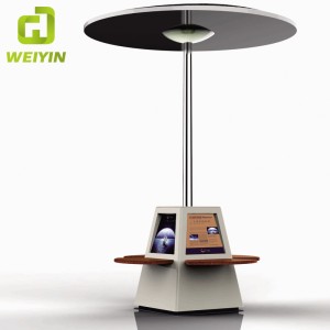 Smart Solar Powered Reklambänk med LED-belysning USB-laddare för utomhusbruk